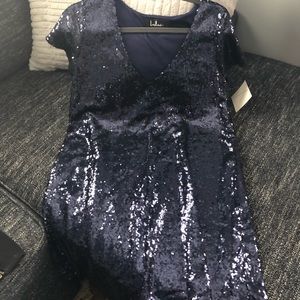 Navy blue sequin dress